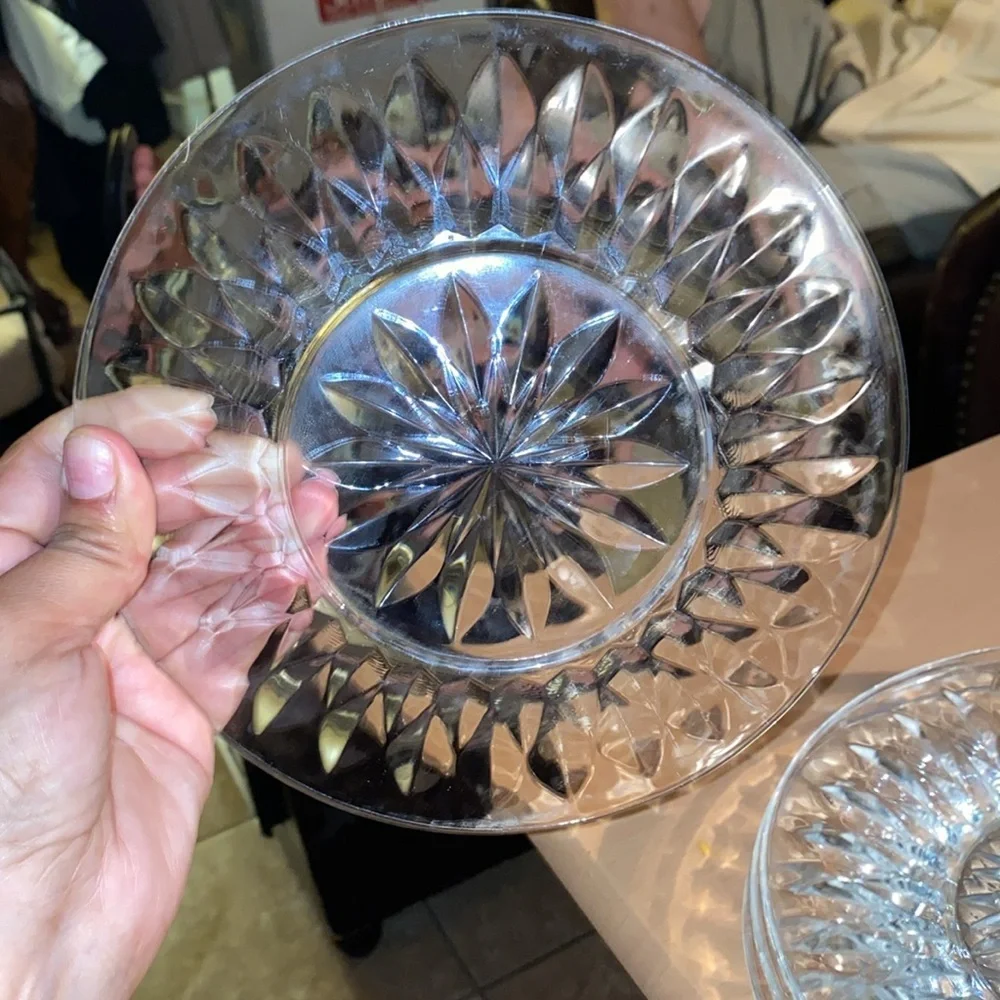 Vintage Cristal D’Arques-Durand Diamant pattern plate. Discontinued, set of 4 8”